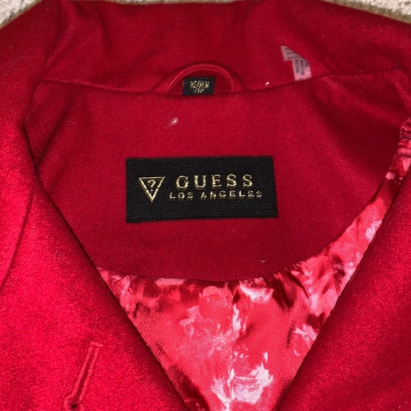 Guess Red Wool Pea Coat size XS wool - Picture 3 of 6